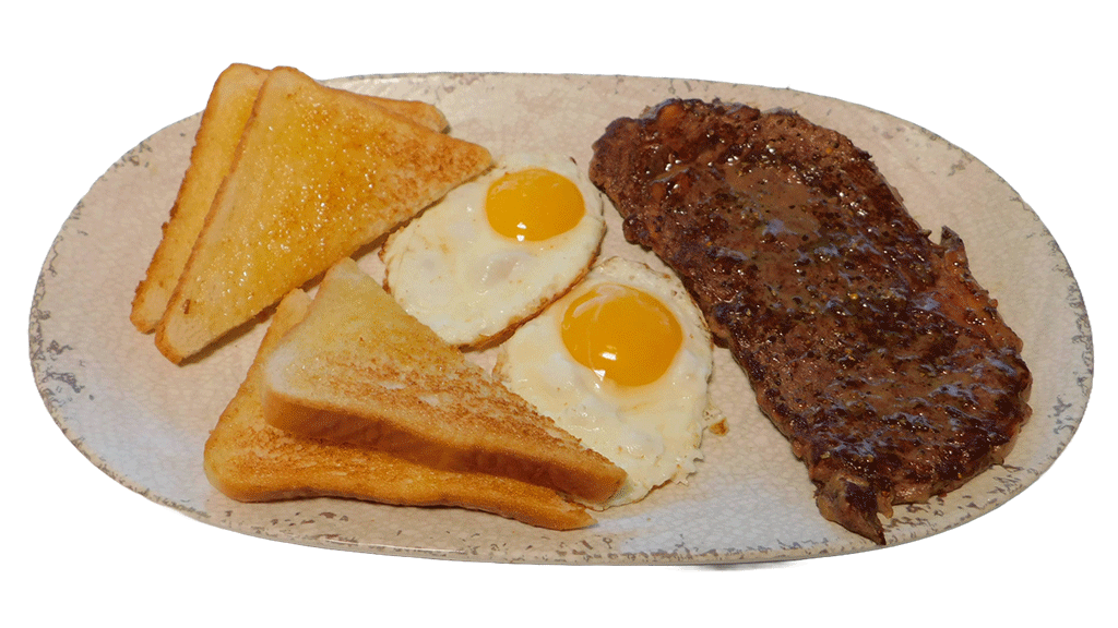 picture of steak and eggs
